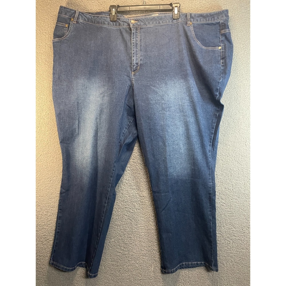 Woman Within Jeans Womens 28W Blue Stretch Denim